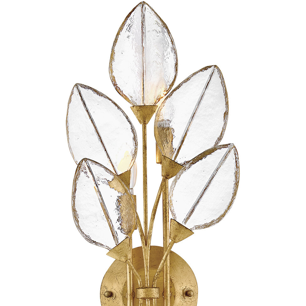 Amira 4 Light 10 inch Distressed Brass Sconce Wall Light