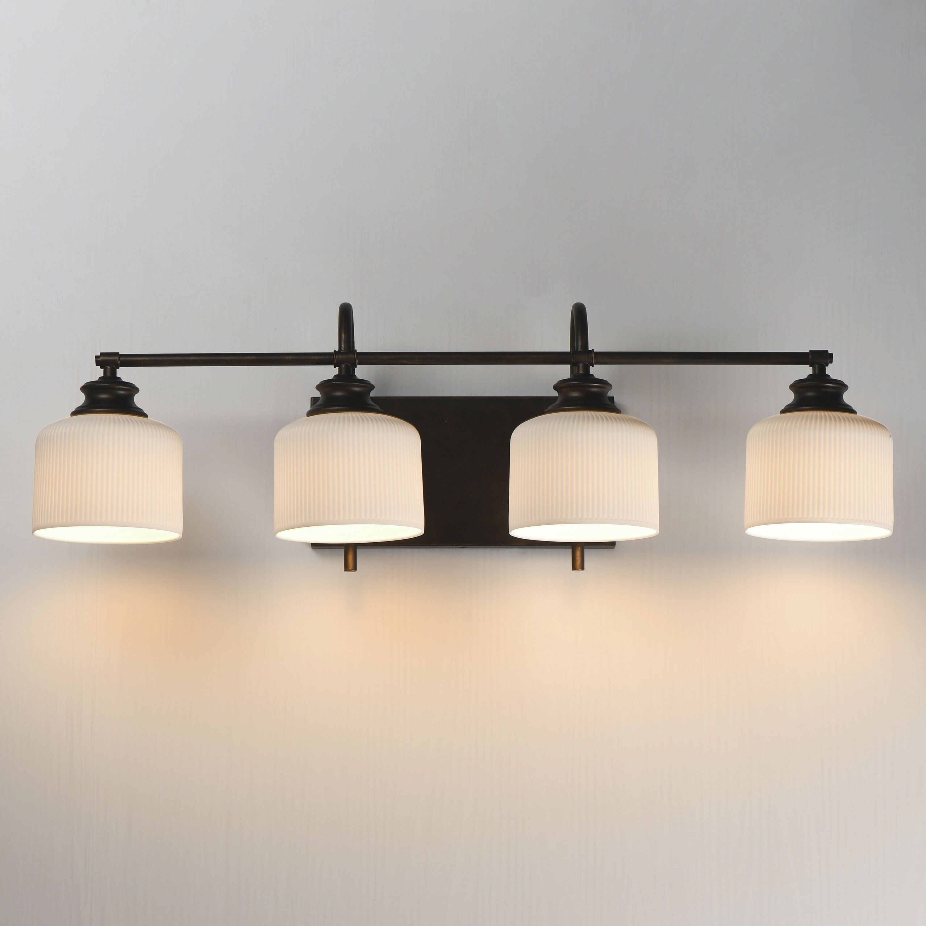 Bisque 4 Light 32 inch Oil Rubbed Bronze Bath Vanity Wall Light