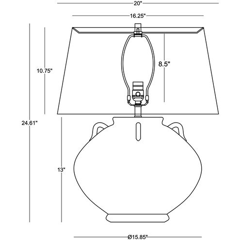 Sandra 25 inch 150.00 watt Off-White Table Lamp Portable Light