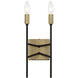 Bodie 2 Light 6 inch Havana Gold and Carbon Sconce Wall Light