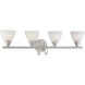 Tia 4 Light 30.75 inch Matte Nickel Vanity Light Wall Light