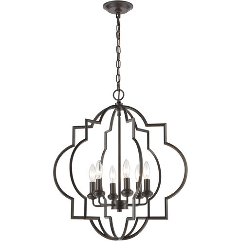 Chandette 6 Light 22 inch Oil Rubbed Bronze Chandelier Ceiling Light