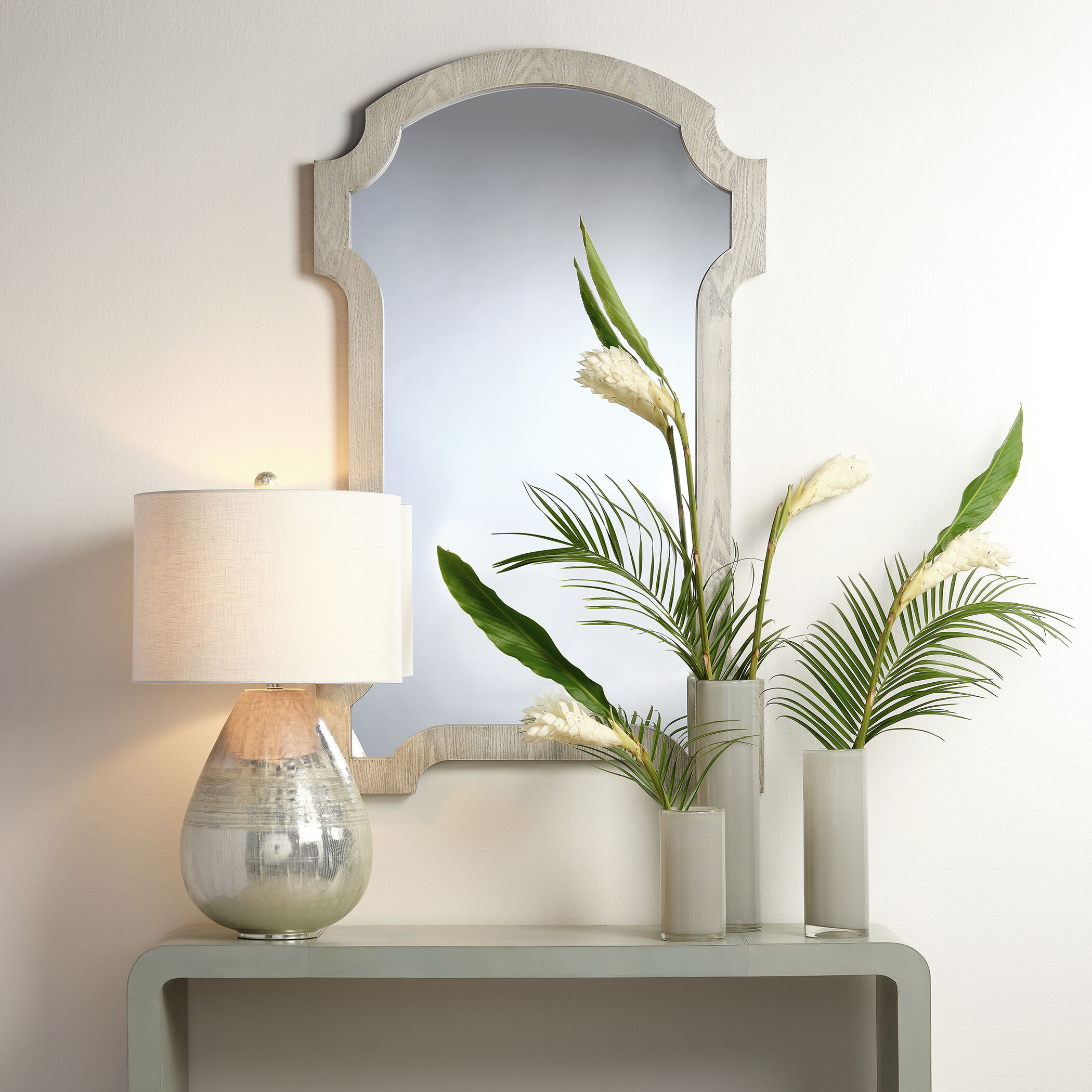 Damsel 28 inch 150.00 watt Etched Mercury Glass Table Lamp Portable Light