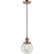 Franklin Restoration Beacon 1 Light 6 inch Antique Copper Mini Pendant Ceiling Light in Incandescent, Clear, Franklin Restoration