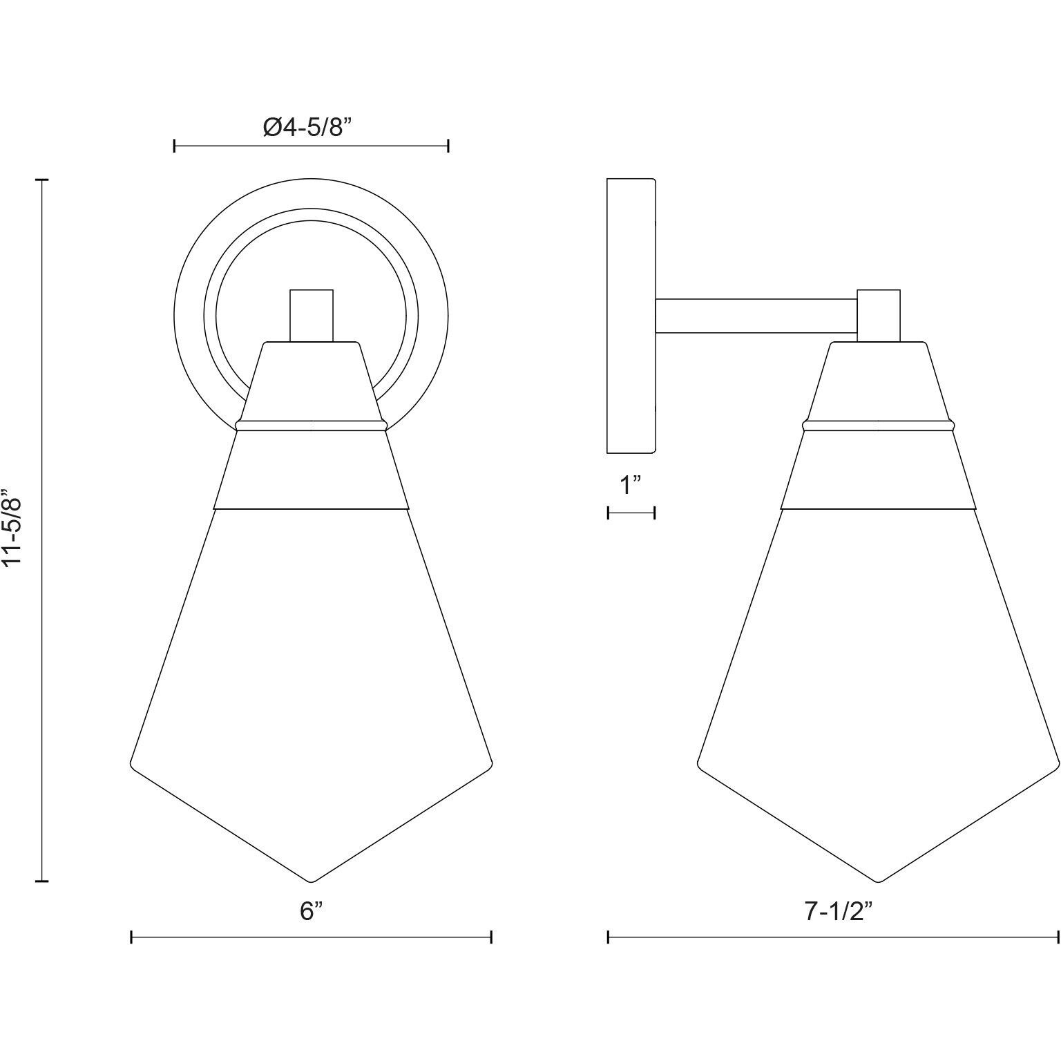 Willard Wall/Vanity Light Wall Light in Vintage Brass, Clear Prismatic Glass