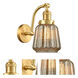 Franklin Restoration Chatham 1 Light 6 inch Satin Gold Sconce Wall Light in Mercury Glass, Franklin Restoration