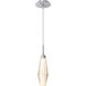 Aalto LED 3.8 inch Classic Silver Pendant Ceiling Light in Optic Rib Amber, 2700K LED