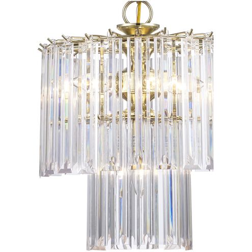 Tranquility 5 Light 14 inch Polished Brass Pendant Ceiling Light in Clear Beveled Acrylic tapers