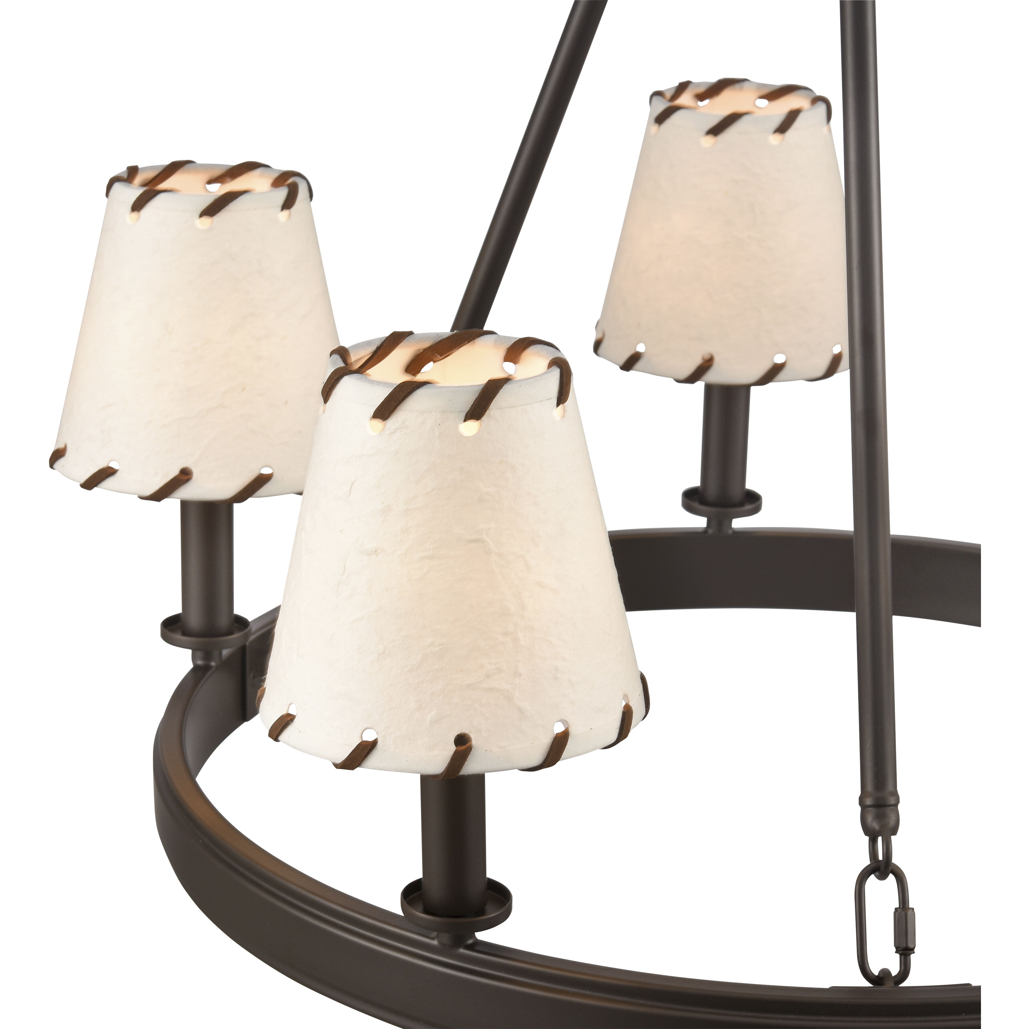 Marion 5 Light 24.5 inch Oil Rubbed Bronze with Natural Chandelier Ceiling Light