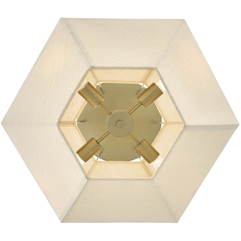 Lisa McDennon Lyla 4 Light 24.25 inch Lacquered Brass Chandelier Ceiling Light, Drum