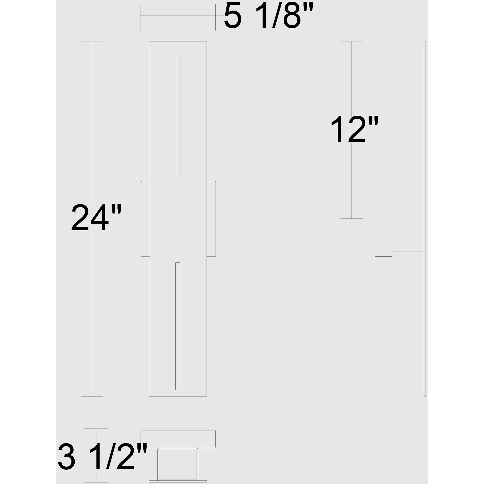 Slot LED 24 inch Sand Black Outdoor Wall Sconce