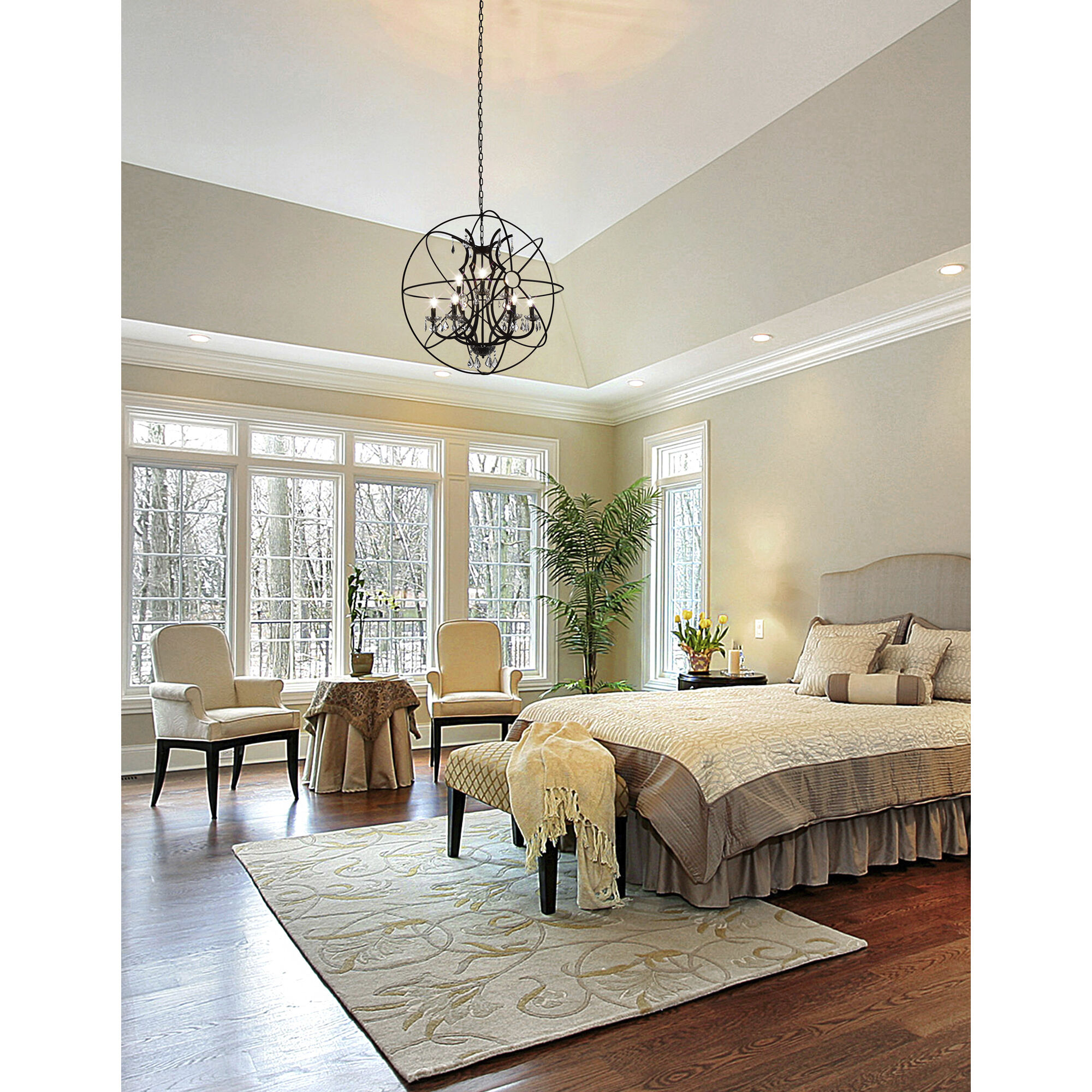 Campechia 9 Light 36 inch Brown Up Chandelier Ceiling Light