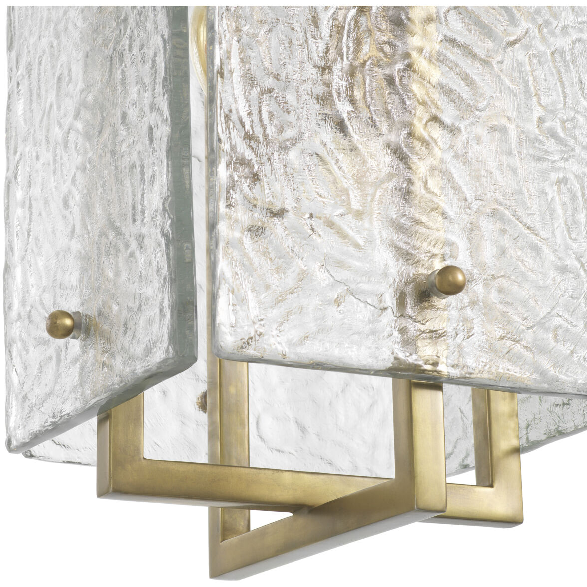 Solara 4 Light 12.4 inch Vintage Brass and Handblown Glass Pendant Ceiling Light