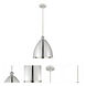 Ballston Dome LED 12 inch White and Polished Chrome Mini Pendant Ceiling Light