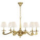 Alexa Hampton Myrna Chandelier 6 Light 33 inch Natural Brass Chandelier Ceiling Light in Linen