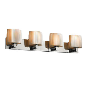 Limoges 4 Light 35.25 inch Polished Chrome Bath Bar Wall Light in Pleats, Oval, Incandescent