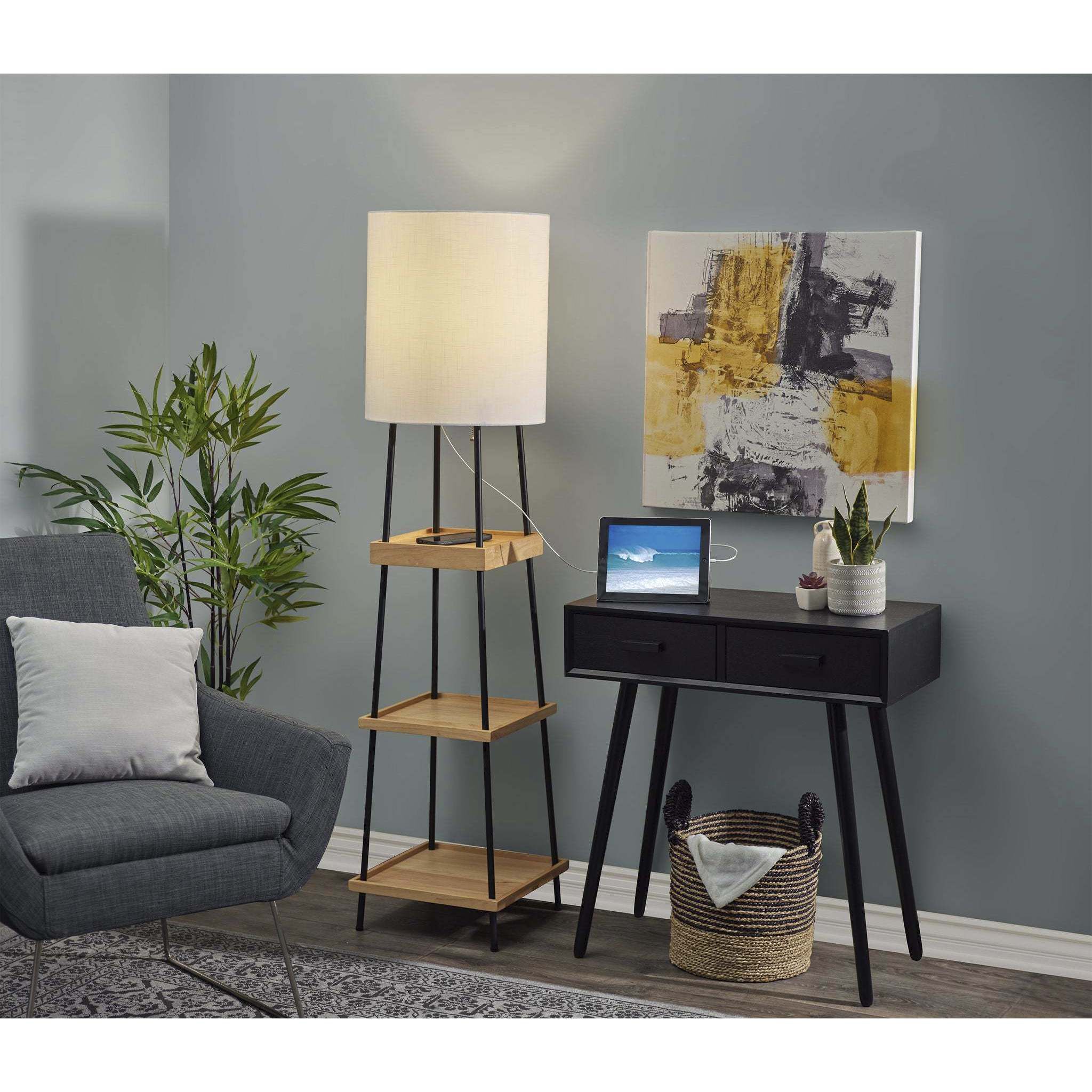 Adesso qi shelf charging floor lamp deals