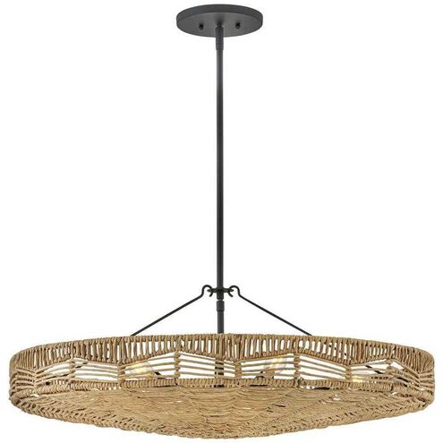 Ophelia 30 inch Black Indoor Foyer Pendant Ceiling Light in Natural