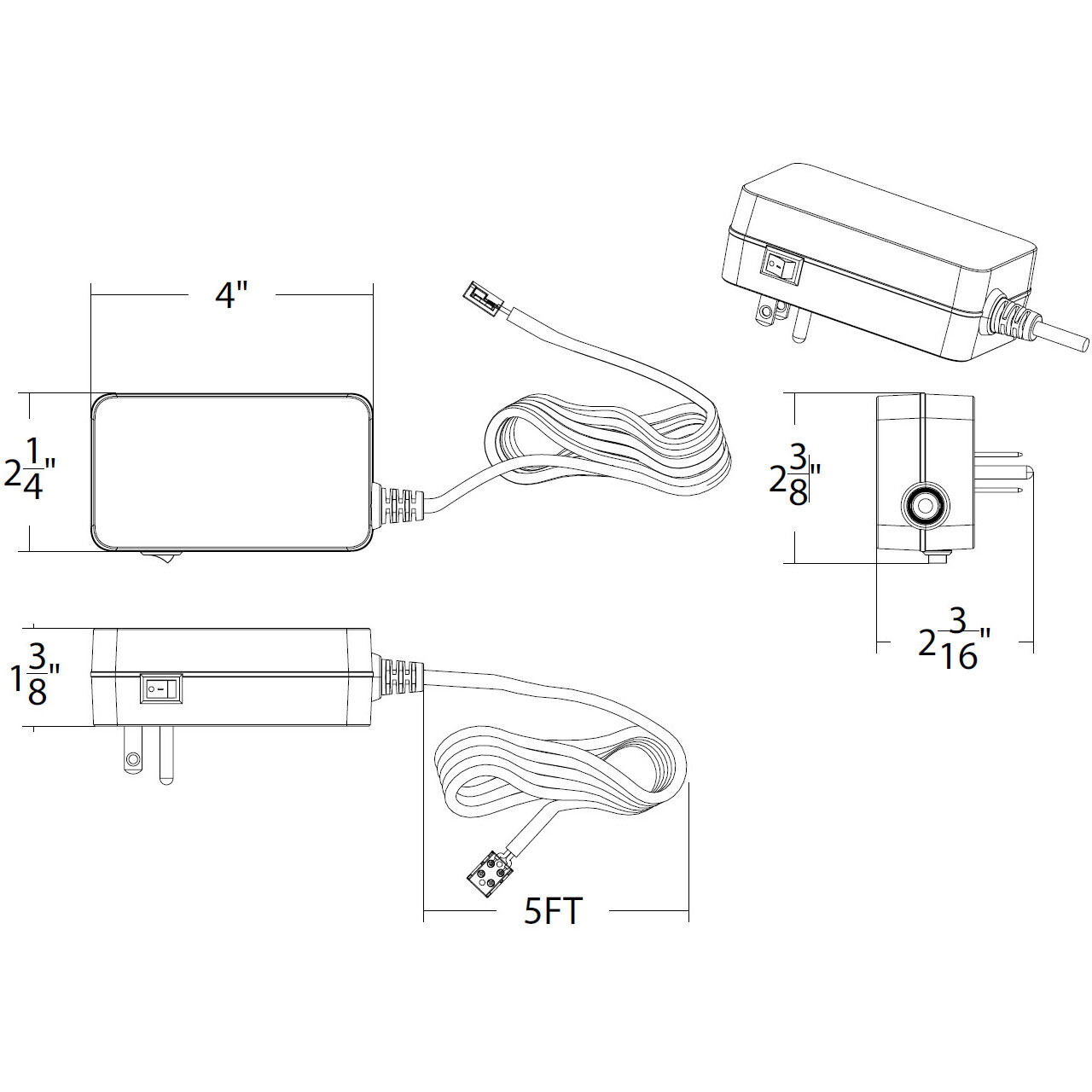 Tyler 2.75 inch White Undercabinet Lighting, WAC Limited