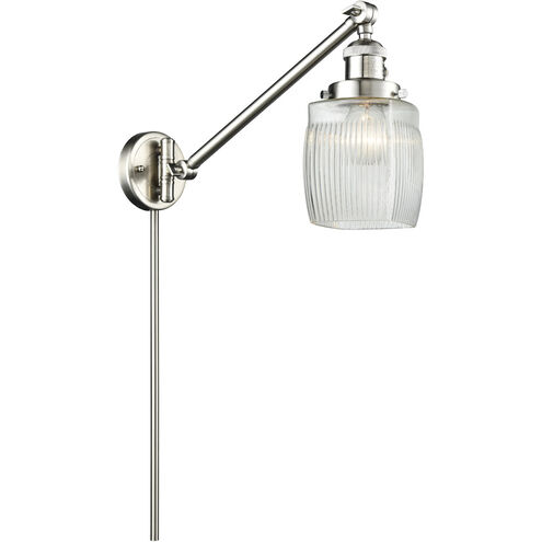 Colton 30 inch 60.00 watt Satin Nickel Swing Arm Wall Light, Franklin Restoration