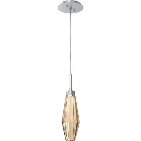 Aalto LED 3.8 inch Classic Silver Pendant Ceiling Light in 3000K LED, Optic Rib Bronze