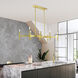 Copenhagen 8 Light 40 inch Satin Brass Linear Chandelier Ceiling Light