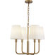 Alora Mood Plisse 4 Light 22.5 inch Aged Gold/Opal Matte Glass Chandelier Ceiling Light