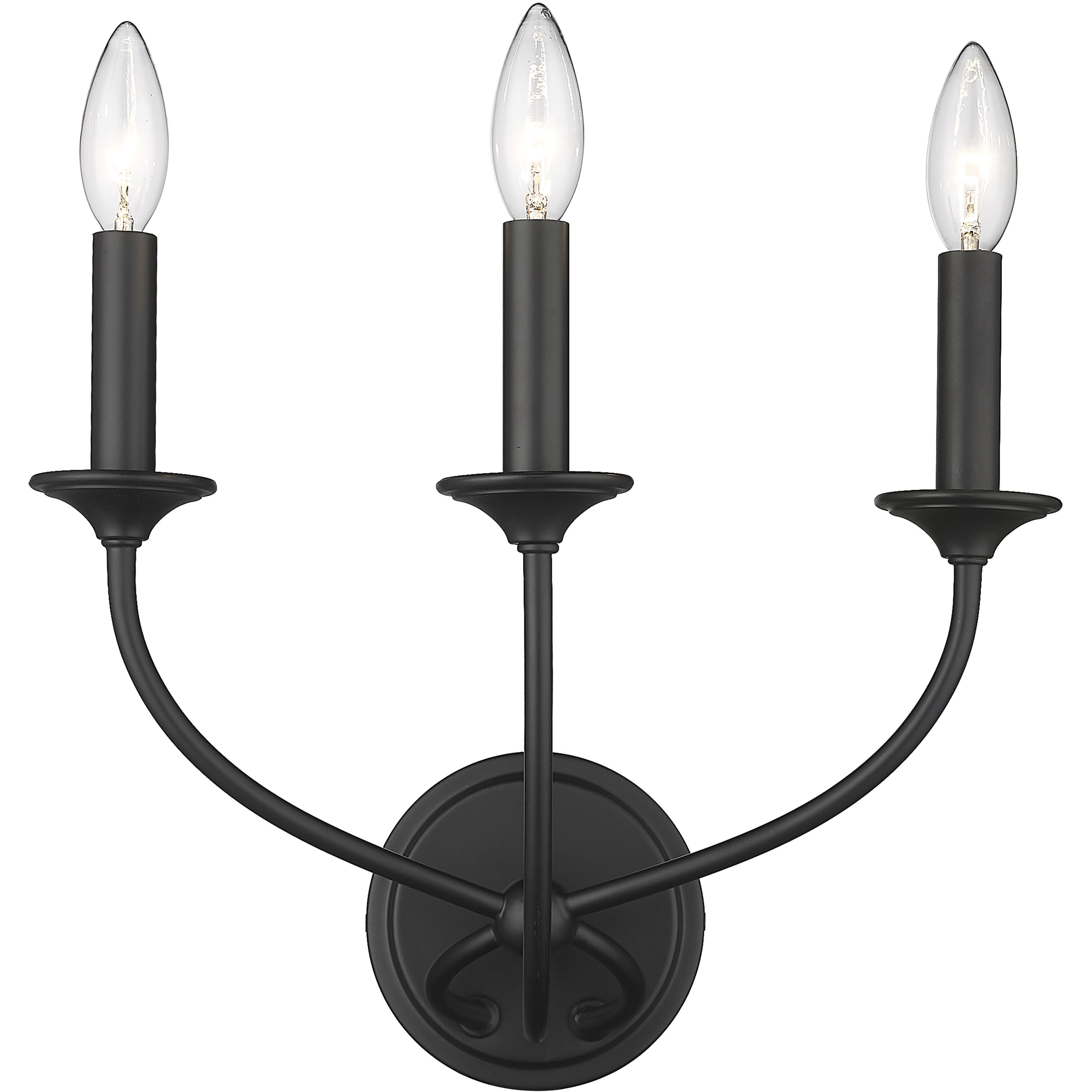 Three light wall sconce top