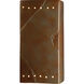 Ambiance Rectangle LED 14 inch Hammered Polished Brass Outdoor Wall Sconce in Hammered Brass, 1000 Lm LED, Large