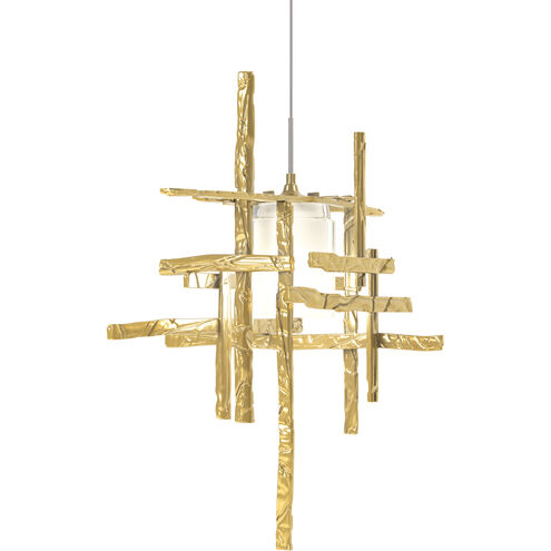 Tura 1 Light 16.4 inch Modern Brass Mini Pendant Ceiling Light