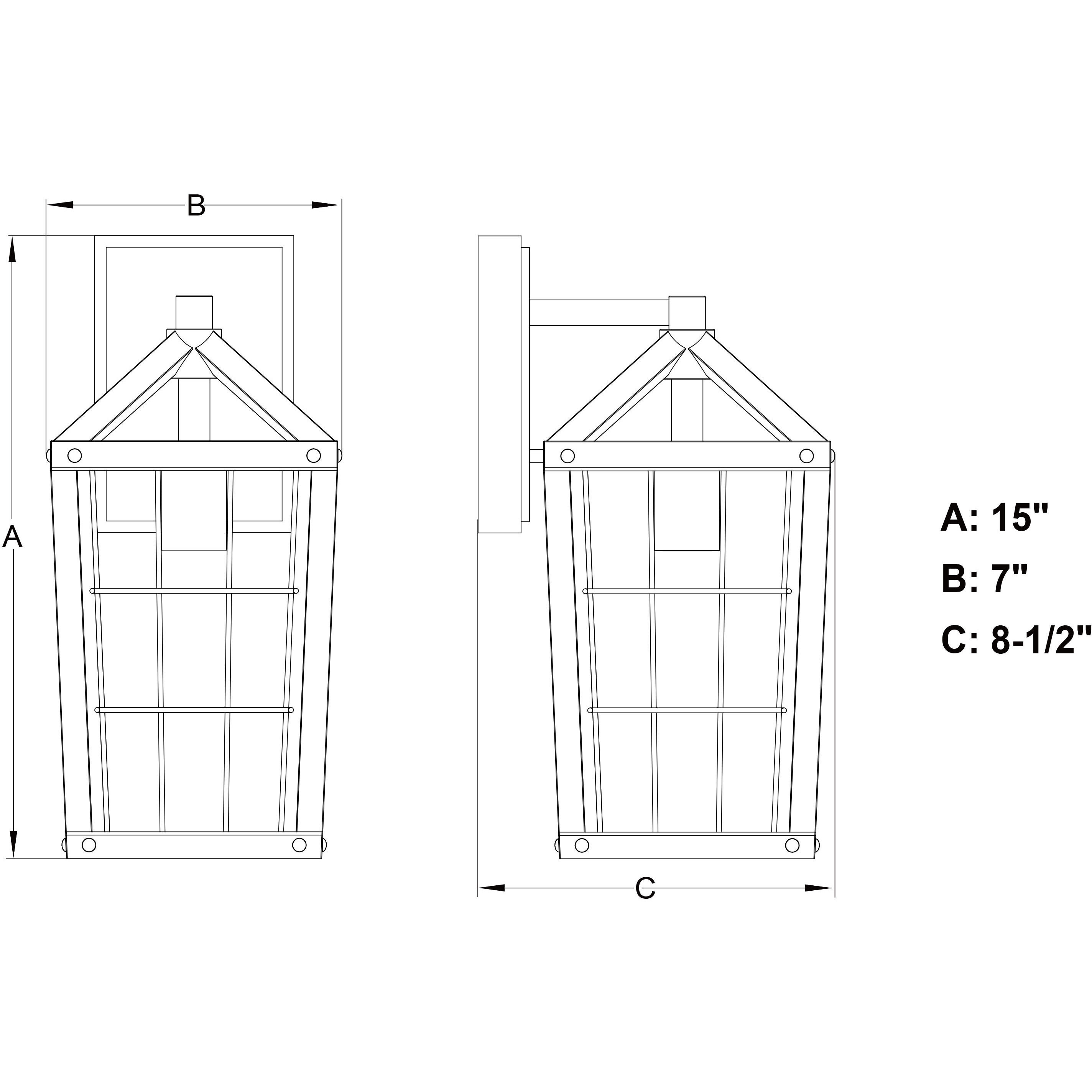 Gage LED 15 inch Volcanic Black Outdoor Wall