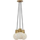 Sean Lavin Mina 3 Light 9 inch Hand Rubbed Antique Brass Chandelier Ceiling Light