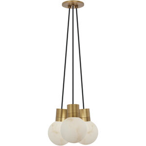 Sean Lavin Mina 3 Light 9 inch Hand Rubbed Antique Brass Chandelier Ceiling Light