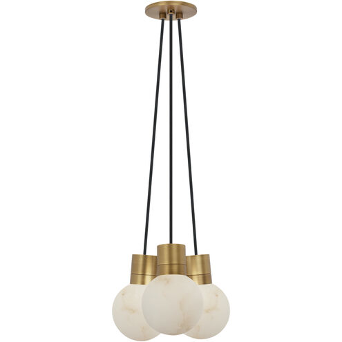 Sean Lavin Mina 3 Light 9 inch Hand Rubbed Antique Brass Chandelier Ceiling Light