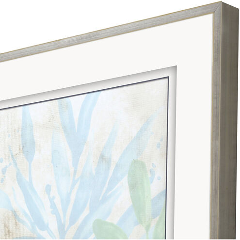 Swaying Seagrass Blue and Green and White Framed Art