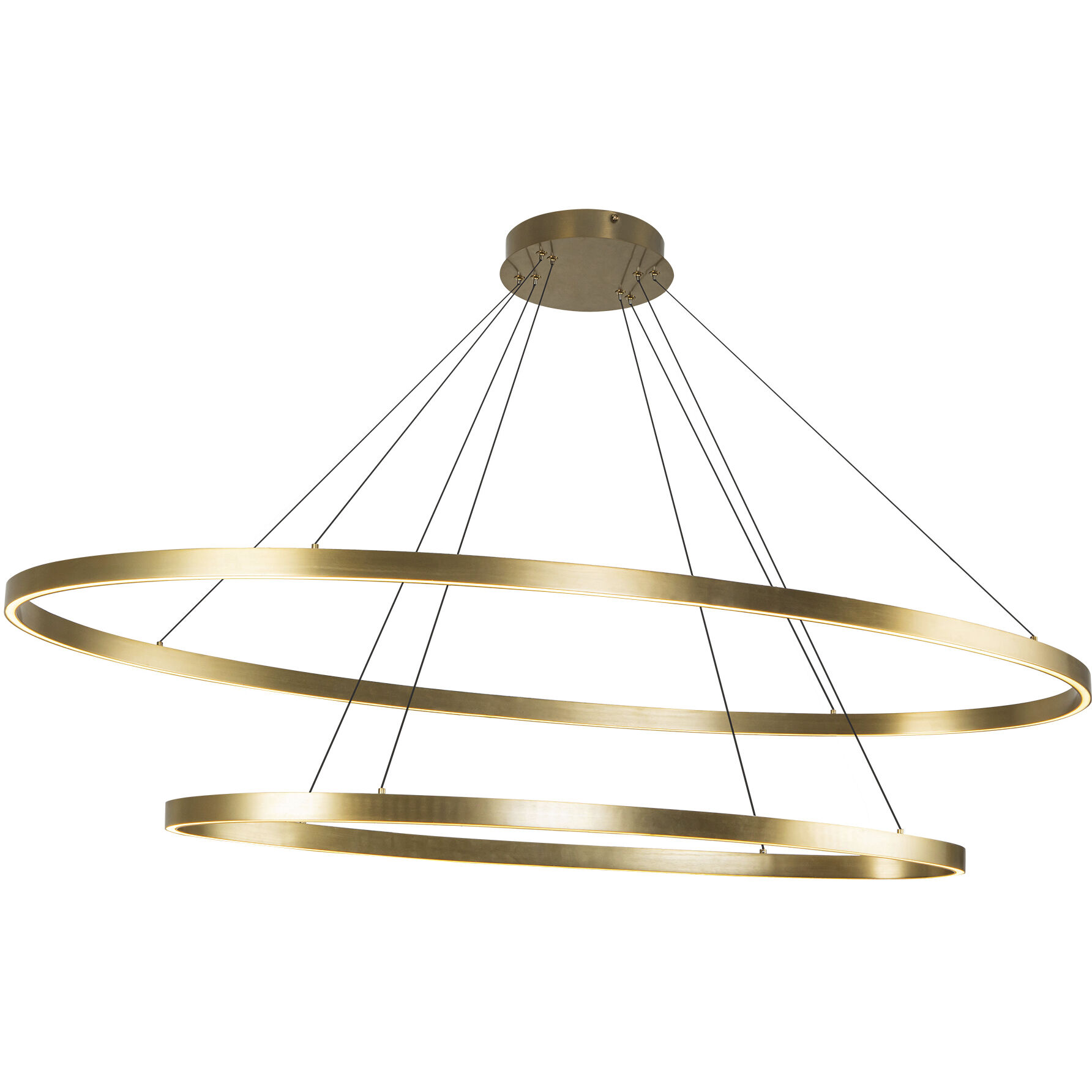 Ovale LED 28.25 inch Brushed Gold Chandelier Ceiling Light