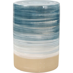Roe Bay 18 inch Blue Glazed with White Glazed and Beige Accent Stool