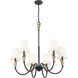 Claudelle 6 Light 32 inch Matte Black and Modern Gold Chandelier Ceiling Light