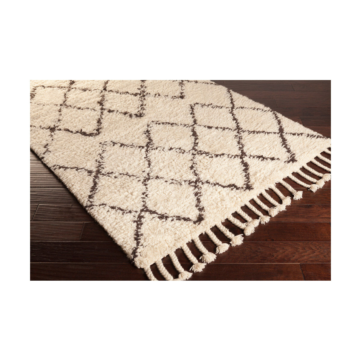 Sherpa 120 X 96 inch Dark Brown/Cream Rugs, Wool