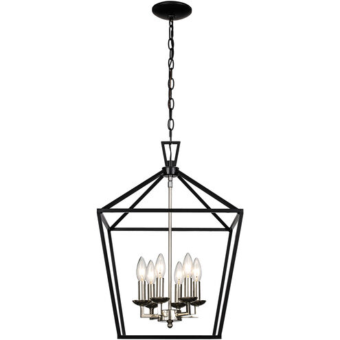 Lacey 6 Light 16 inch Polished Chrome and Black Pendant Ceiling Light