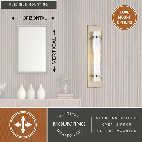 Vilo LED 4.5 inch Golden Brass Bathroom Light Wall Light