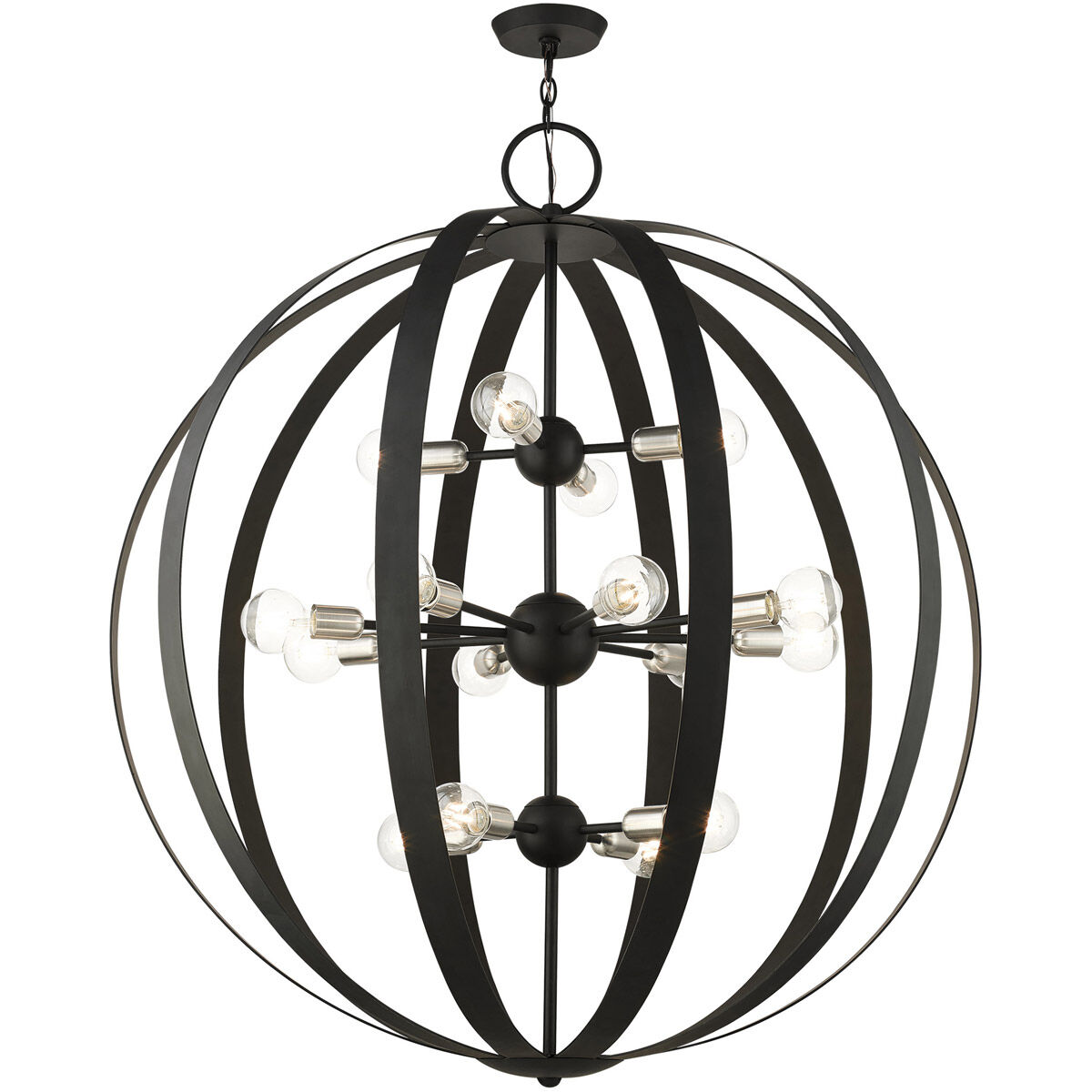 Modesto 16 Light 42 inch Black Foyer Chandelier Ceiling Light