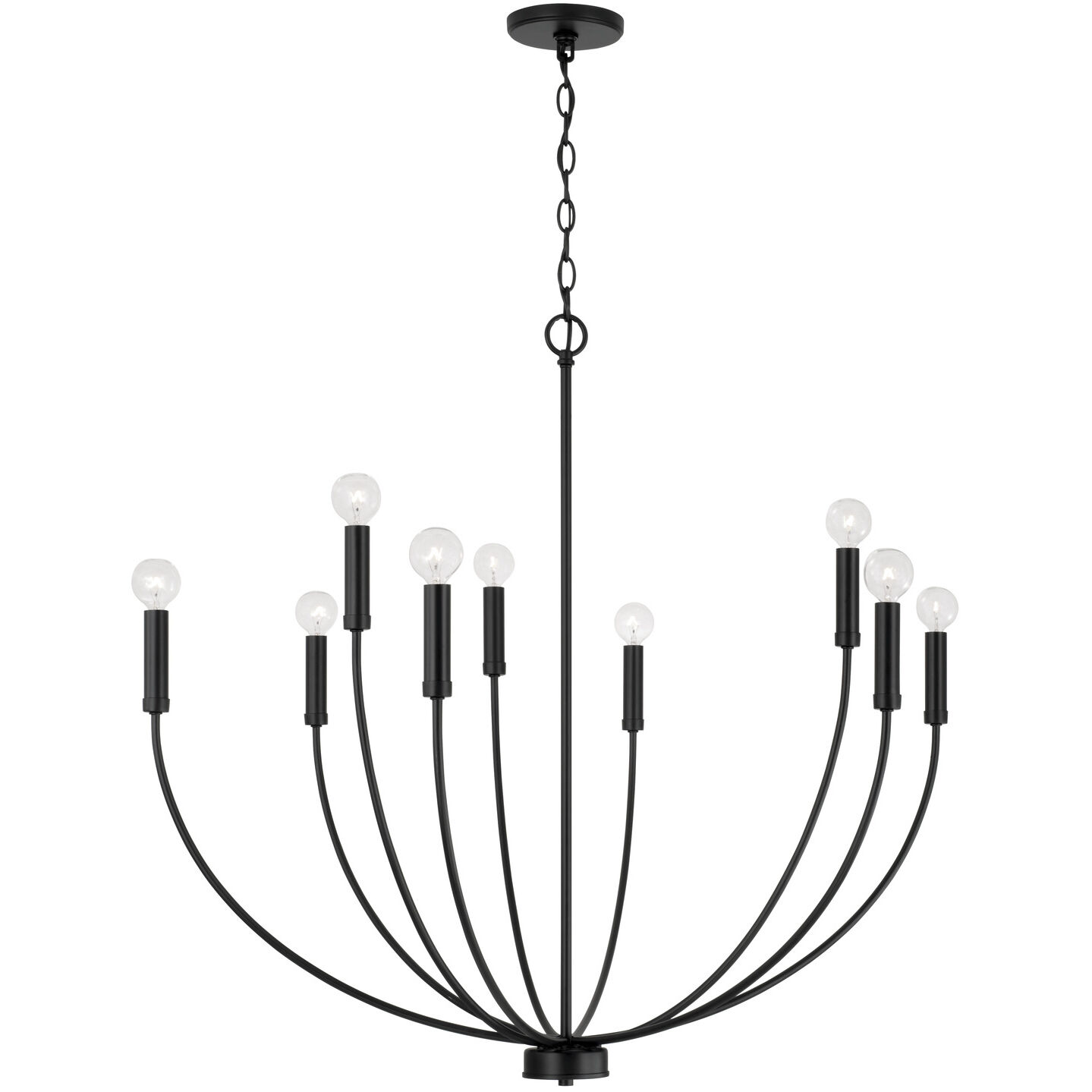 Ansley 9 Light 35.25 inch Matte Black Chandelier Ceiling Light