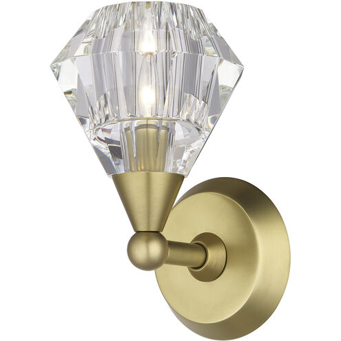 Brussels 1 Light 7 inch Natural Brass Crystal Single Sconce Wall Light