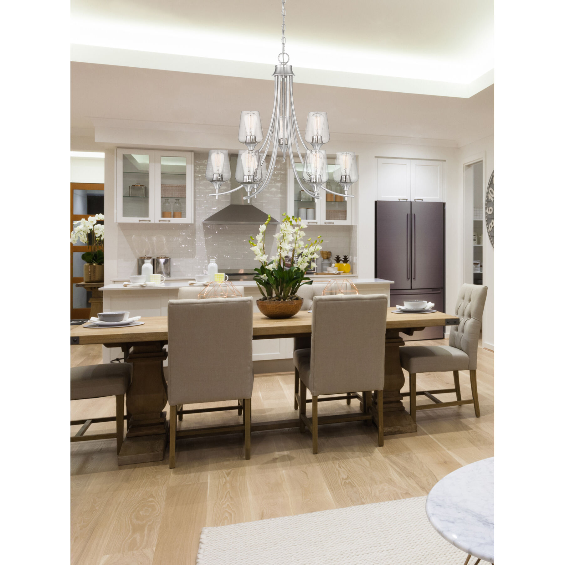 Octave 9 Light 30 inch Satin Nickel Chandelier Ceiling Light, Essentials