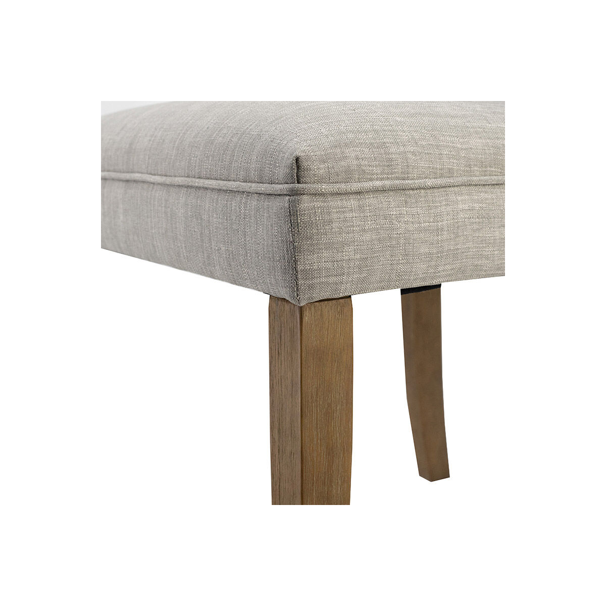 Upholstered Natural/Antique Brass Dining Chair in Smoke Gray