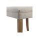Upholstered Natural/Antique Brass Dining Chair in Smoke Gray