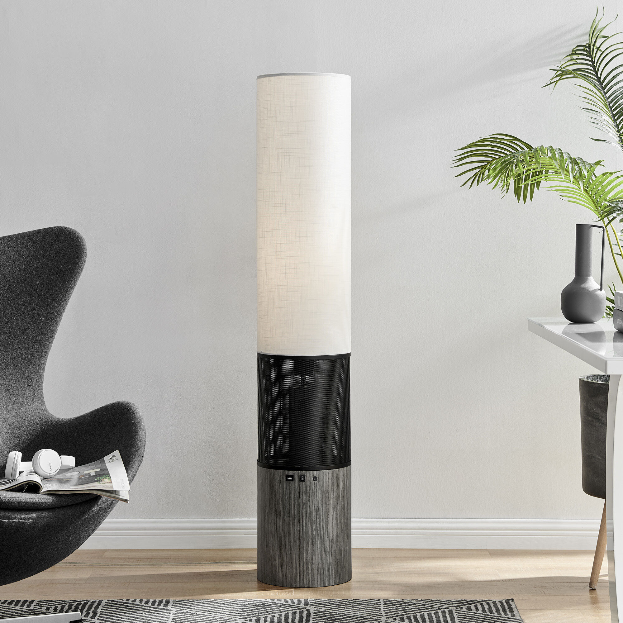 Sahirah 58.25 inch 5.00 watt Walnut Floor Lamp Portable Light