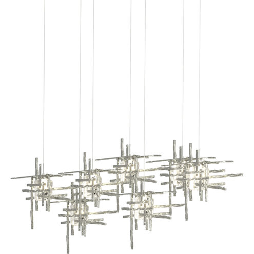 Tura 7 Light 53.6 inch Sterling Pendant Ceiling Light, Rectangular