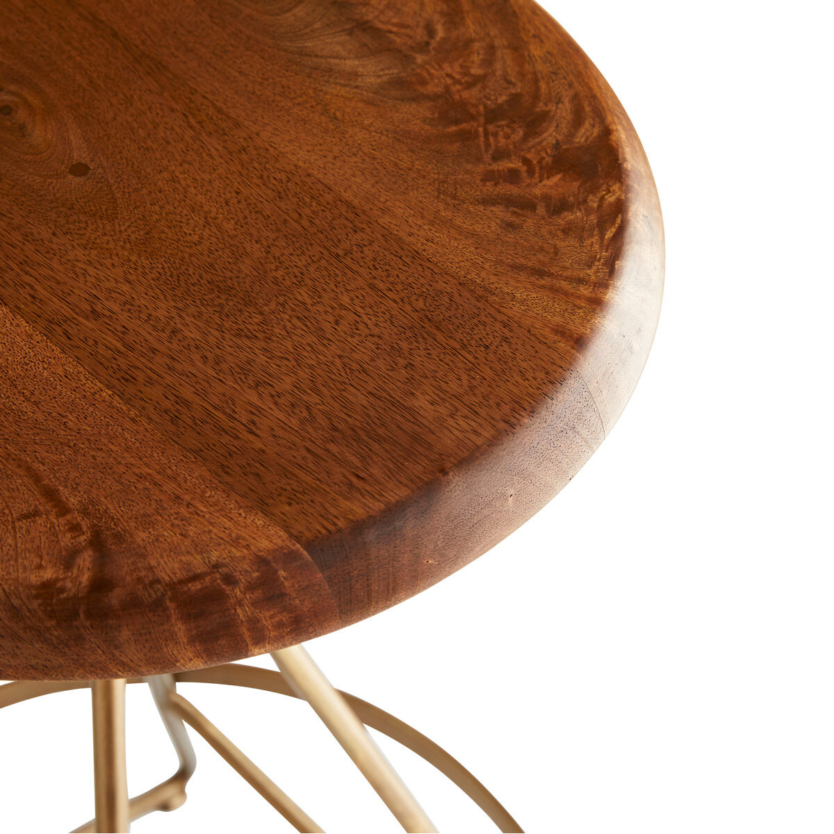 Wyndham 25 inch Natural Wax and Vintage Brass Swivel Counter Stool